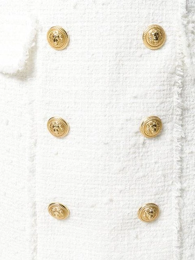 Shop Balmain Button-embellished Skirt - White