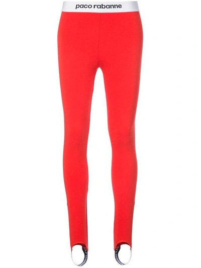 Shop Paco Rabanne Stirrup Trousers - Red