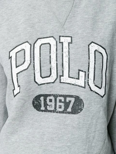 Shop Polo Ralph Lauren Cropped Logo Sweatshirt - Grey