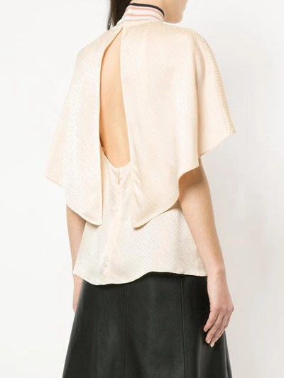 Shop Fendi Flared Blouse In Neutrals