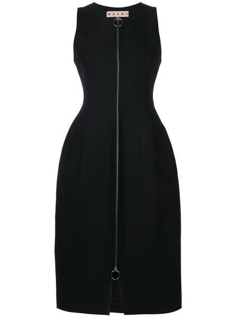 Marni Sleeveless Zip Front Dress In Black | ModeSens
