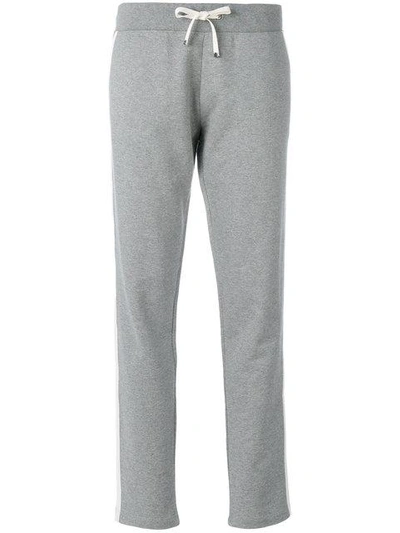 Shop Moncler Piped Track Pants - Grey