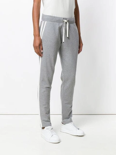 Shop Moncler Piped Track Pants - Grey
