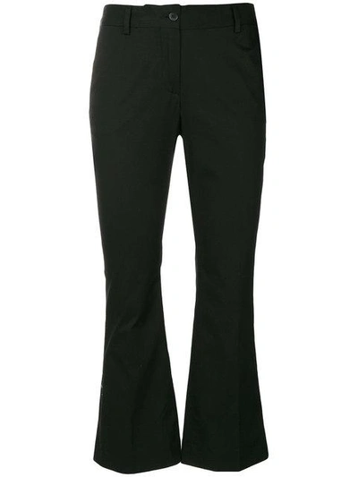 Shop Alberto Biani Cropped Flare Trousers In Black