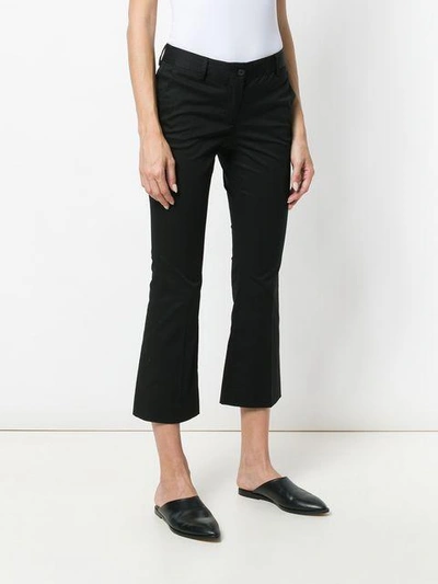 Shop Alberto Biani Cropped Flare Trousers In Black