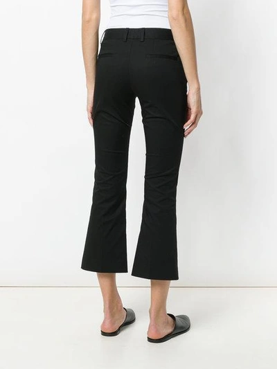 Shop Alberto Biani Cropped Flare Trousers In Black