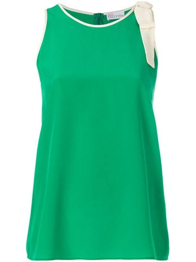 Shop Red Valentino Lace Trim Tank Top - Green