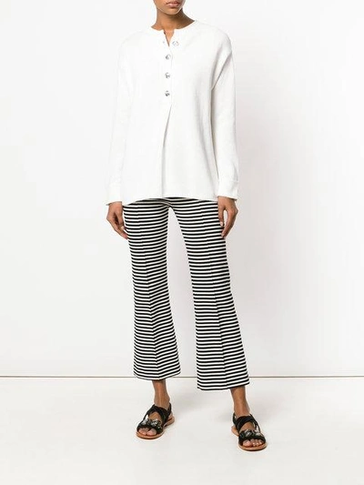Shop Allude Buttoned Placket Jumper - White