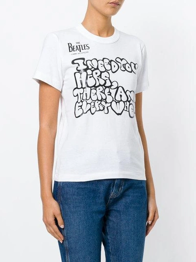 Shop Comme Des Garçons Play The Beatles T-shirt In White