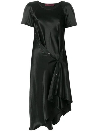 Shop Sies Marjan Satin Snap Button Midi Dress In Black