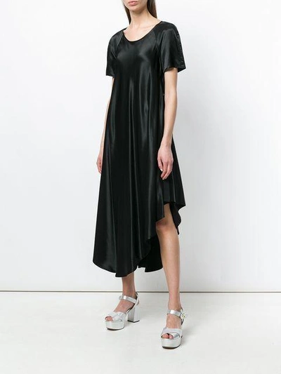 Shop Sies Marjan Satin Snap Button Midi Dress In Black