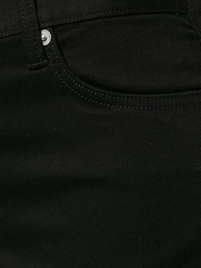 Shop Burberry Frayed Hem Cropped Jeans - Black