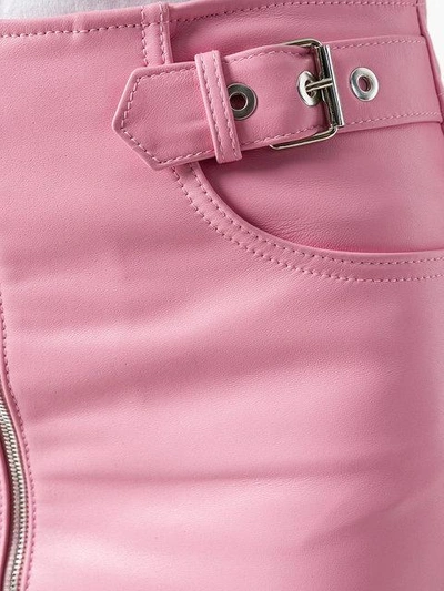 Shop Manokhi Front Zip Mini Skirt In Pink