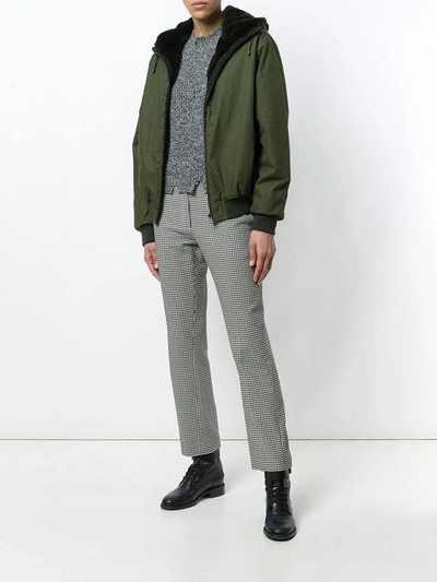 Shop Holland & Holland Reversible Fur Hooded Jacket In Green