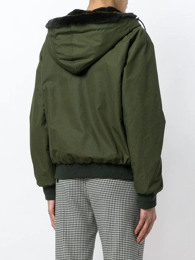 Shop Holland & Holland Reversible Fur Hooded Jacket In Green
