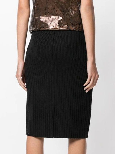 Shop Marco De Vincenzo Rib Knitted Skirt In Black