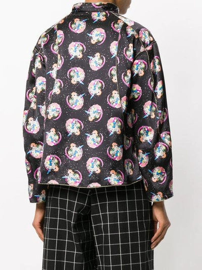 Shop Tsumori Chisato Cosmo Girl Print Fitted Jacket In Black