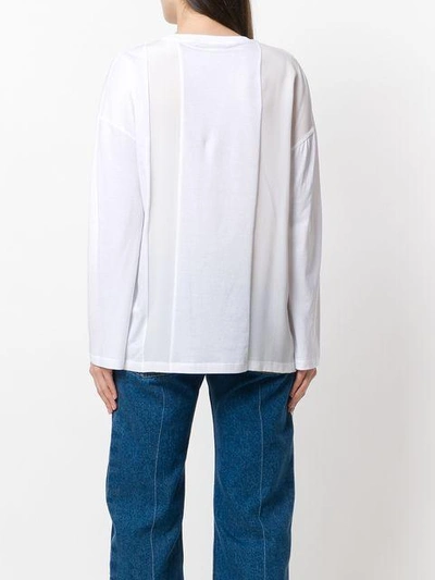 Shop Stella Mccartney Asymmetric Panelled Sweater In White