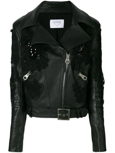 Shop Almaz Embellished Biker Jacket In Black