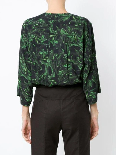 Shop Andrea Marques Foliage Print Bodysuit In Est Folhagem Verde