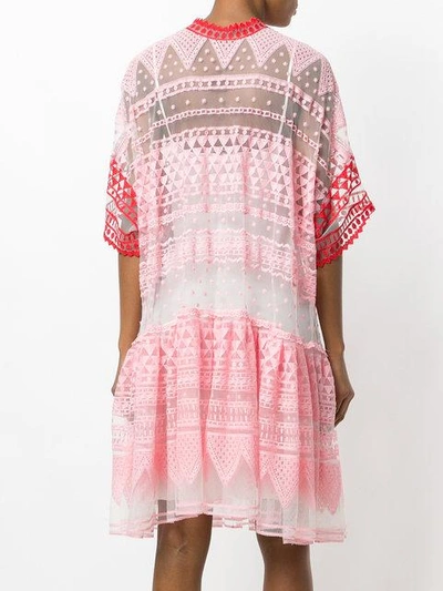 Shop Philosophy Di Lorenzo Serafini Embroidered Mesh Dress In Pink