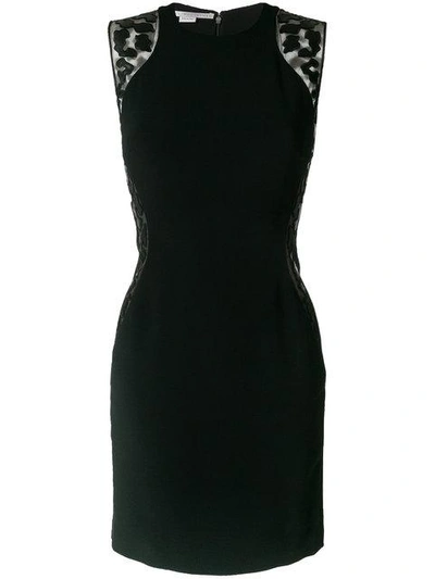 Shop Stella Mccartney Sheer Contrast Fitted Dress In Black