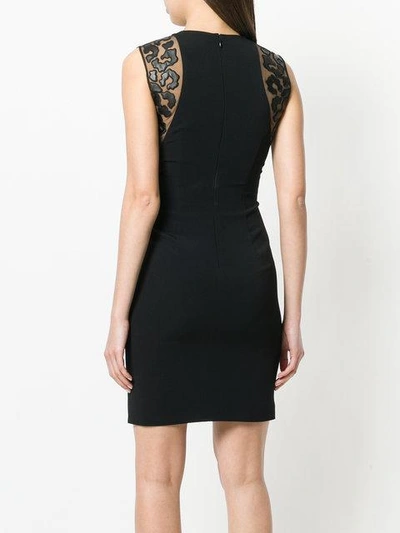 Shop Stella Mccartney Sheer Contrast Fitted Dress In Black
