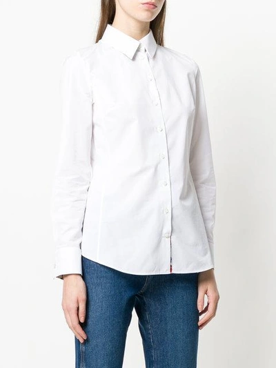 Shop Ferragamo Salvatore  Plain Slim-fit Shirt - White