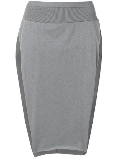 Shop Rick Owens Side Slits Skirt In Grey