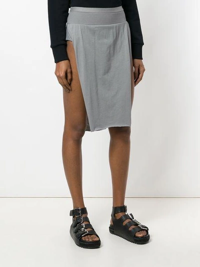 Shop Rick Owens Side Slits Skirt In Grey