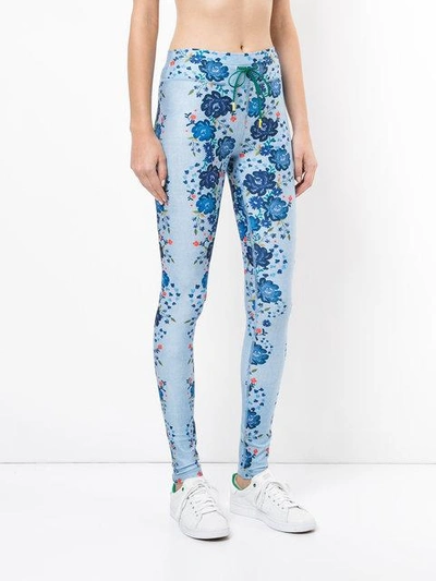 Shop The Upside Floral Print Leggings - Blue