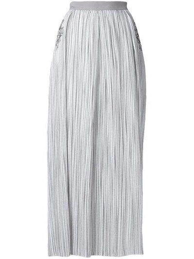 Shop Lorena Antoniazzi Striped Maxi Skirt With Sequin Star Details In White
