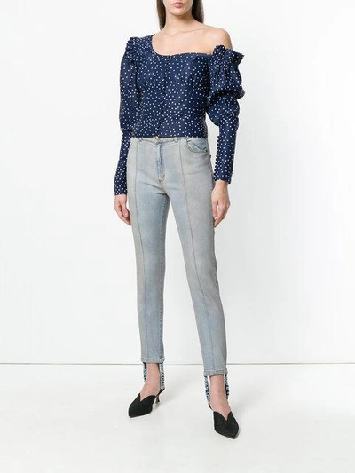 Shop Magda Butrym Benson Stirrup Skinny Jeans - Blue