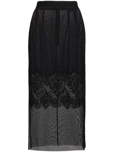 Shop Dolce & Gabbana Layered Lace Pencil Skirt In Black