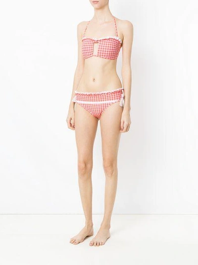 Shop Amir Slama Plaid Bikini Set In Red