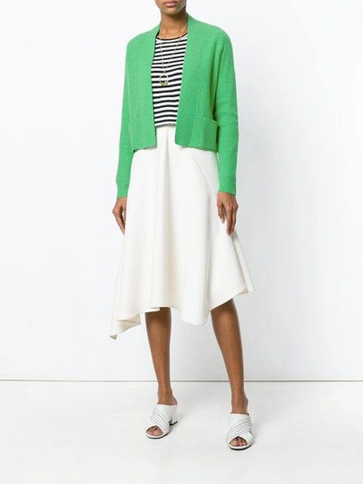 Shop Allude Ribbed Cardigan In Green