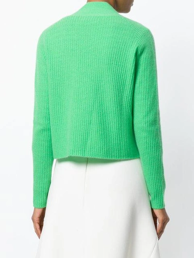 Shop Allude Ribbed Cardigan In Green