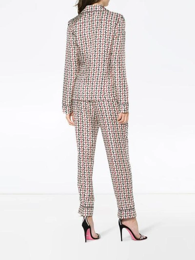 Shop Prada Silk Pyjamas With Wave Pattern - Neutrals