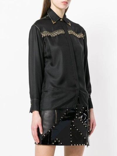 Shop Versace Beaded Shirt - Black