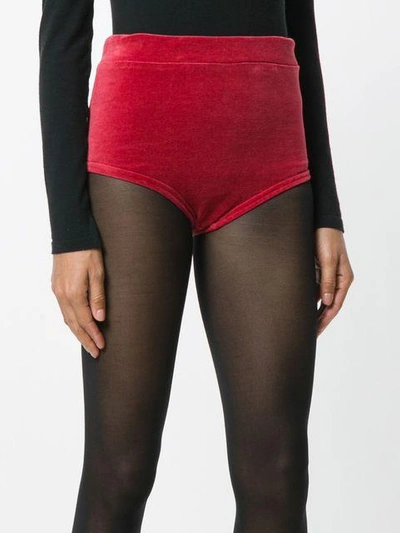 Shop Gcds Velour Shorts - Red
