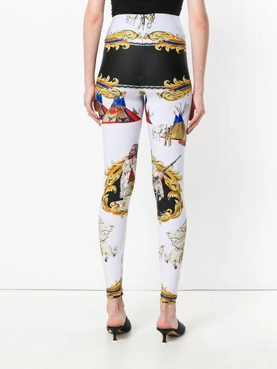 Shop Versace Native American Leggings In White