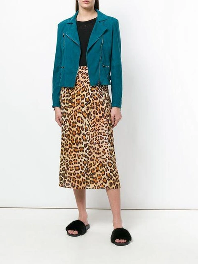 Shop Simonetta Ravizza Leopard-print Wrap Midi Skirt - Neutrals In Nude & Neutrals