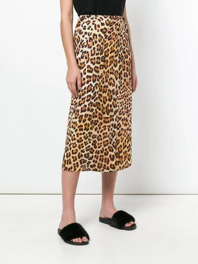 Shop Simonetta Ravizza Leopard-print Wrap Midi Skirt - Neutrals In Nude & Neutrals