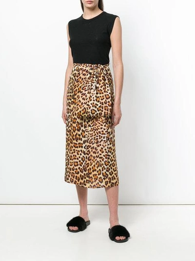 Shop Simonetta Ravizza Leopard-print Wrap Midi Skirt - Neutrals In Nude & Neutrals
