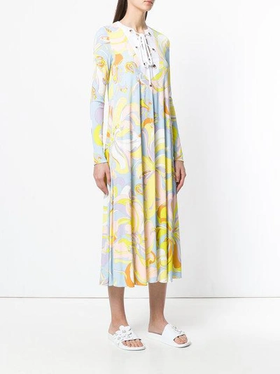 Shop Emilio Pucci Designer Print Dress In Multicolour