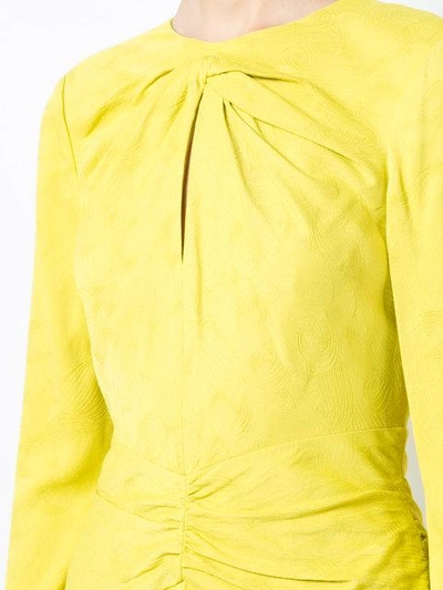 Shop Prabal Gurung Keyhole Twist Dress In Yellow