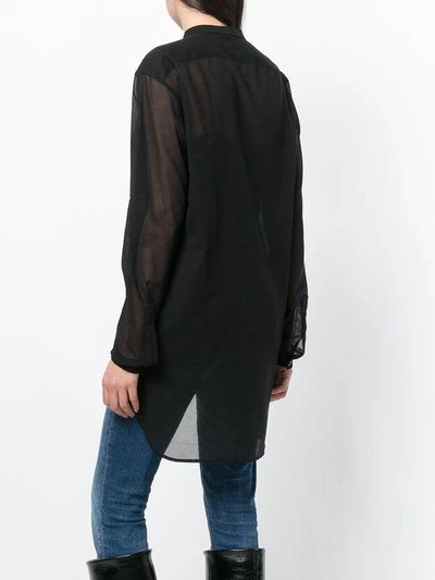 Shop Saint Laurent Sheer Long-sleeve Shirt In Black