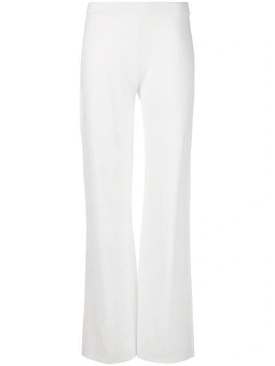 Shop Max Mara Straight-cut Trousers - White