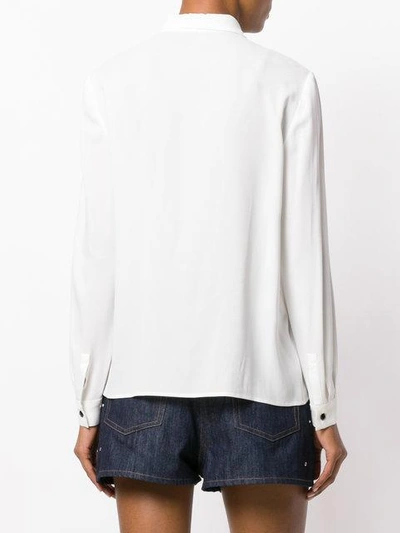 Shop Miu Miu Ruffle Bib Shirt In White