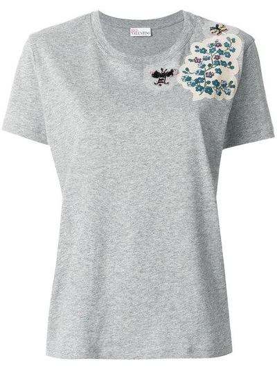 Shop Red Valentino Bug Patch T In Grey